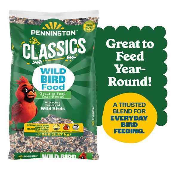 Pennington Classic Dry Wild Bird Feed and Wild Bird Seed, 10 lb. New Bag, 1 Pack