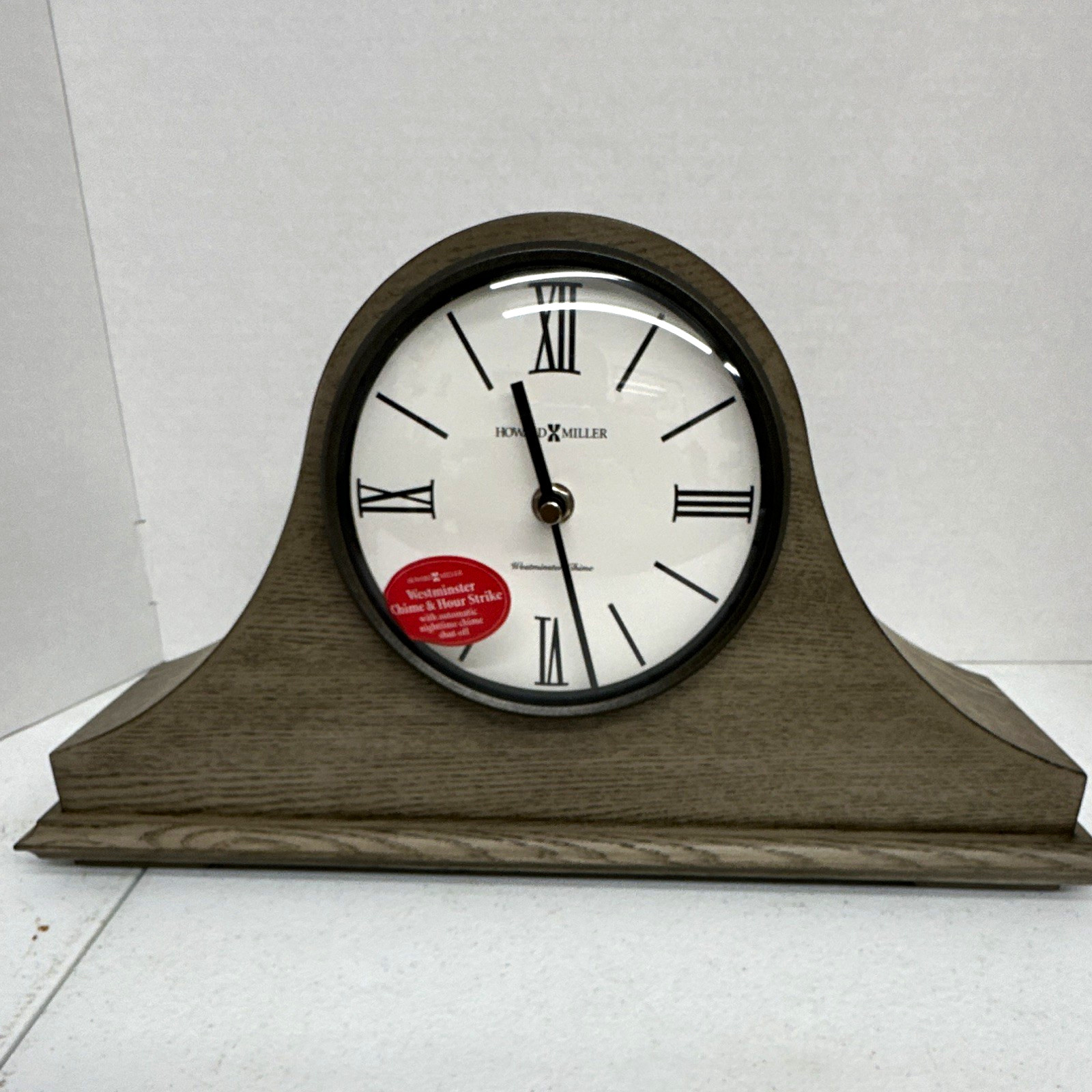 Howard Miller Westminster Chime Hour Strike Arch Mantel Clock Gray Wood Roman