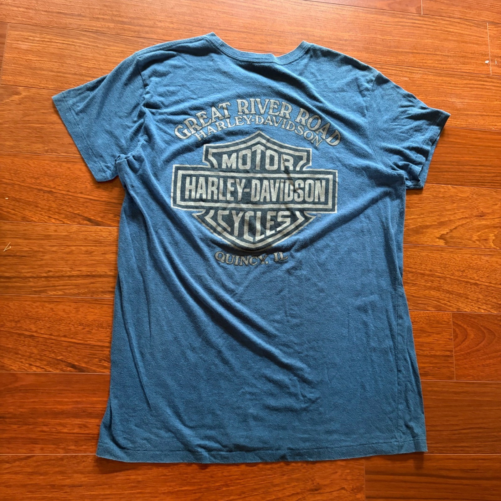 Vintage Harley-Davidson Single Stitch Great River Road Graphic T-Shirt Blue XL Vintage Harley-Davidson Single Stitch Great River Road Graphic T-Shirt Blue XL