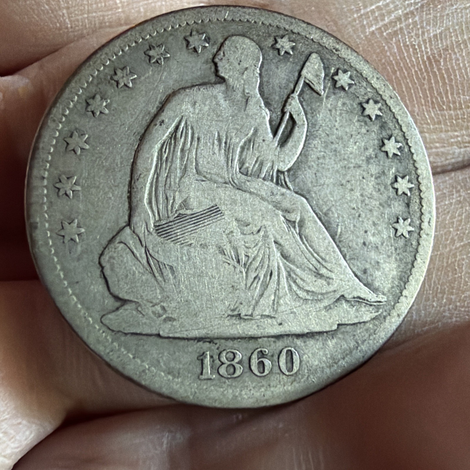 1860-S Seated Liberty Silver Half Dollar Better Date Nice Honest Coin G-VG