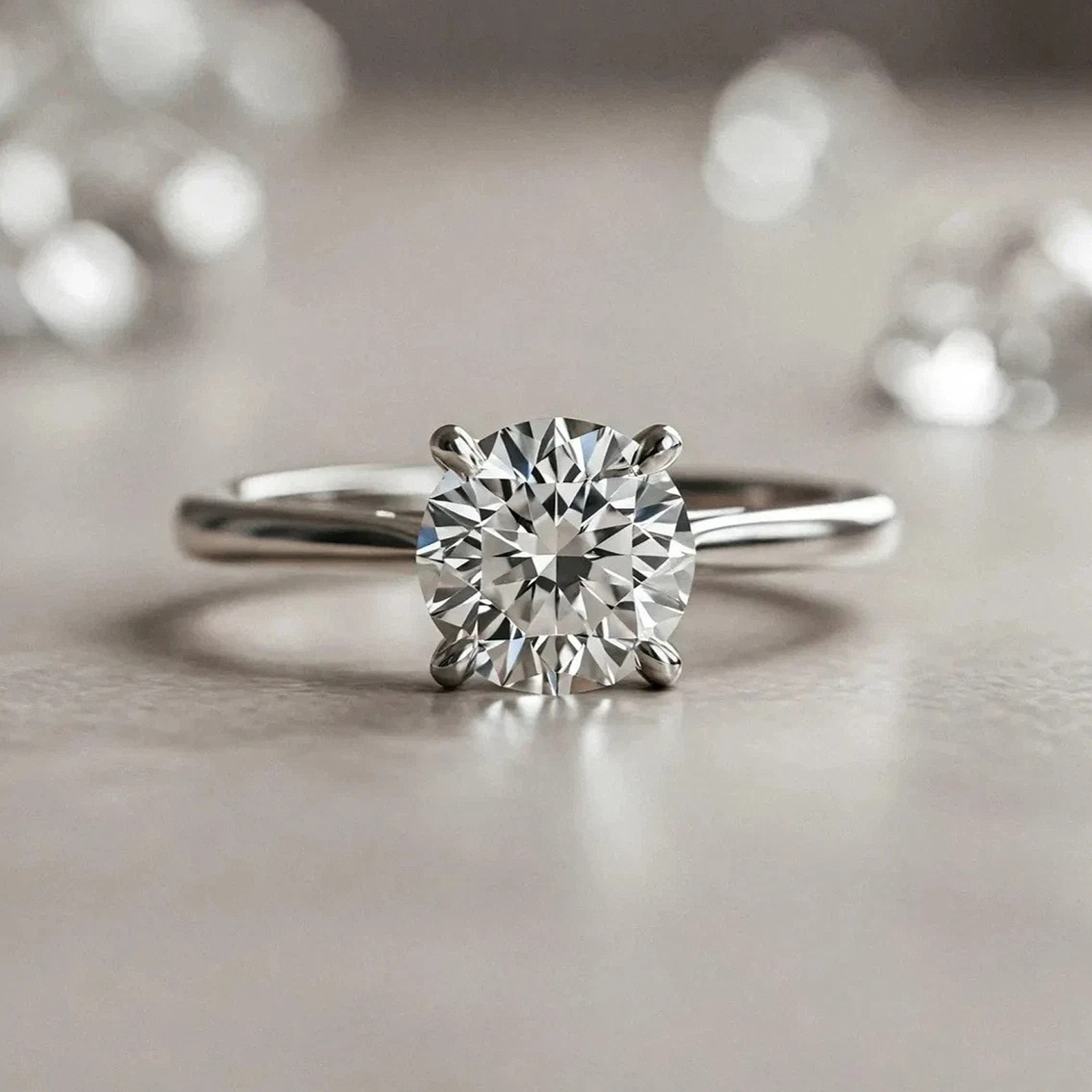 Certified White Diamond 3.00Cts Round Shape Ring In 925 Silver - Tariffs Free
