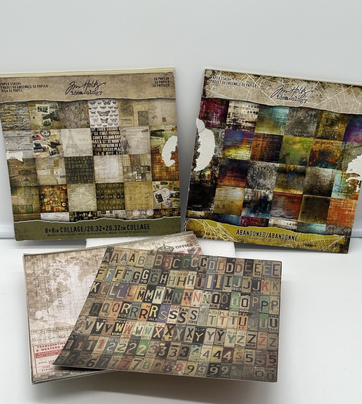 Tim Holtz idea-ology Paper Stash Lot Of 48 Sheets 8x8 Retired