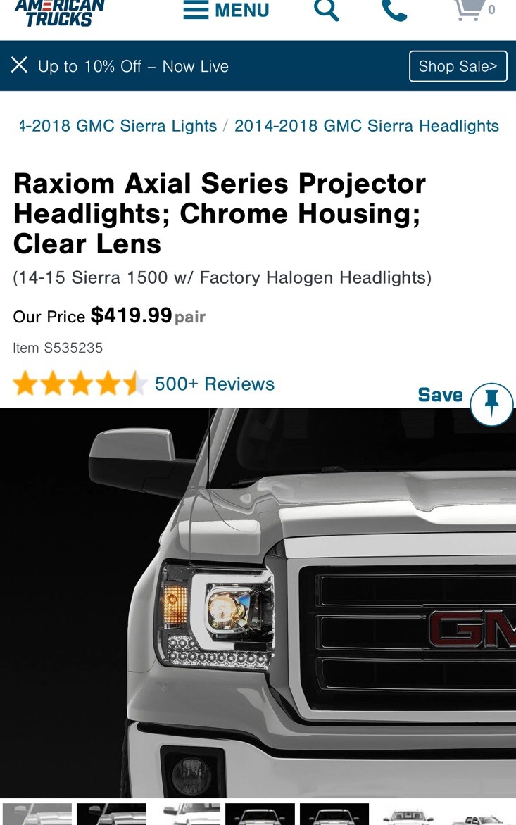Raxiom Axial Series Projector Headlights 2015 GMC Sierra