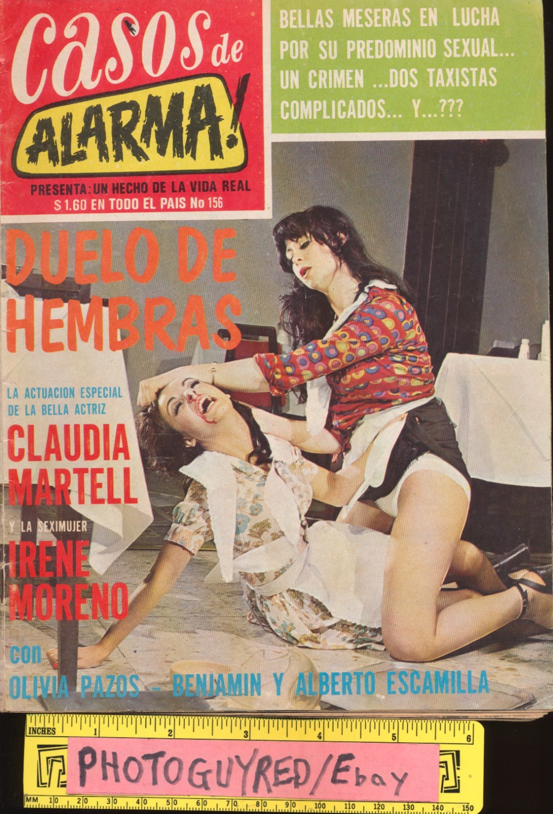 Mexico-Spanish-magazine-1974-Casos de Alarma #156-Duel of Females Mexico-Spanish-magazine-1974-Casos de Alarma #156-Duel of Females