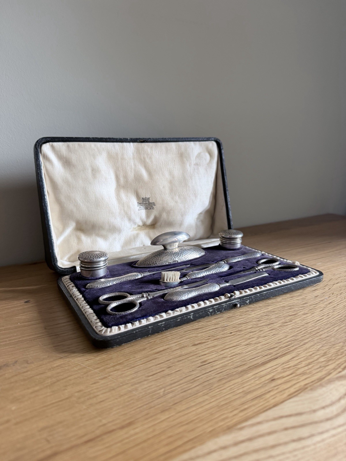 Antique Levi & Salaman Sterling Silver Manicure Set 1904-1912 Birmingham Vanity