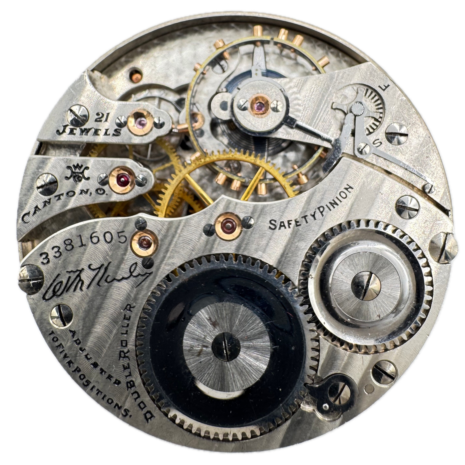 Antique 16s Hampden Double Sunk Railroad Pocket Watch Movement Wm. Mckinley USA Antique 16s Hampden Double Sunk Railroad Pocket Watch Movement Wm. Mckinley USA