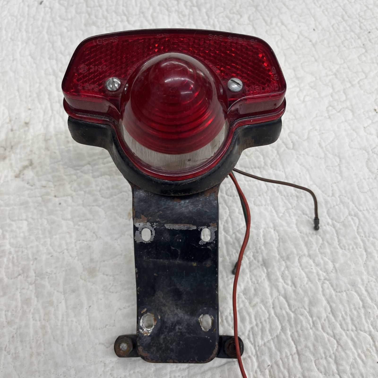 Triumph/BSA Complete Tail Light Assembly Lucas England Vintage Triumph/BSA Complete Tail Light Assembly Lucas England Vintage