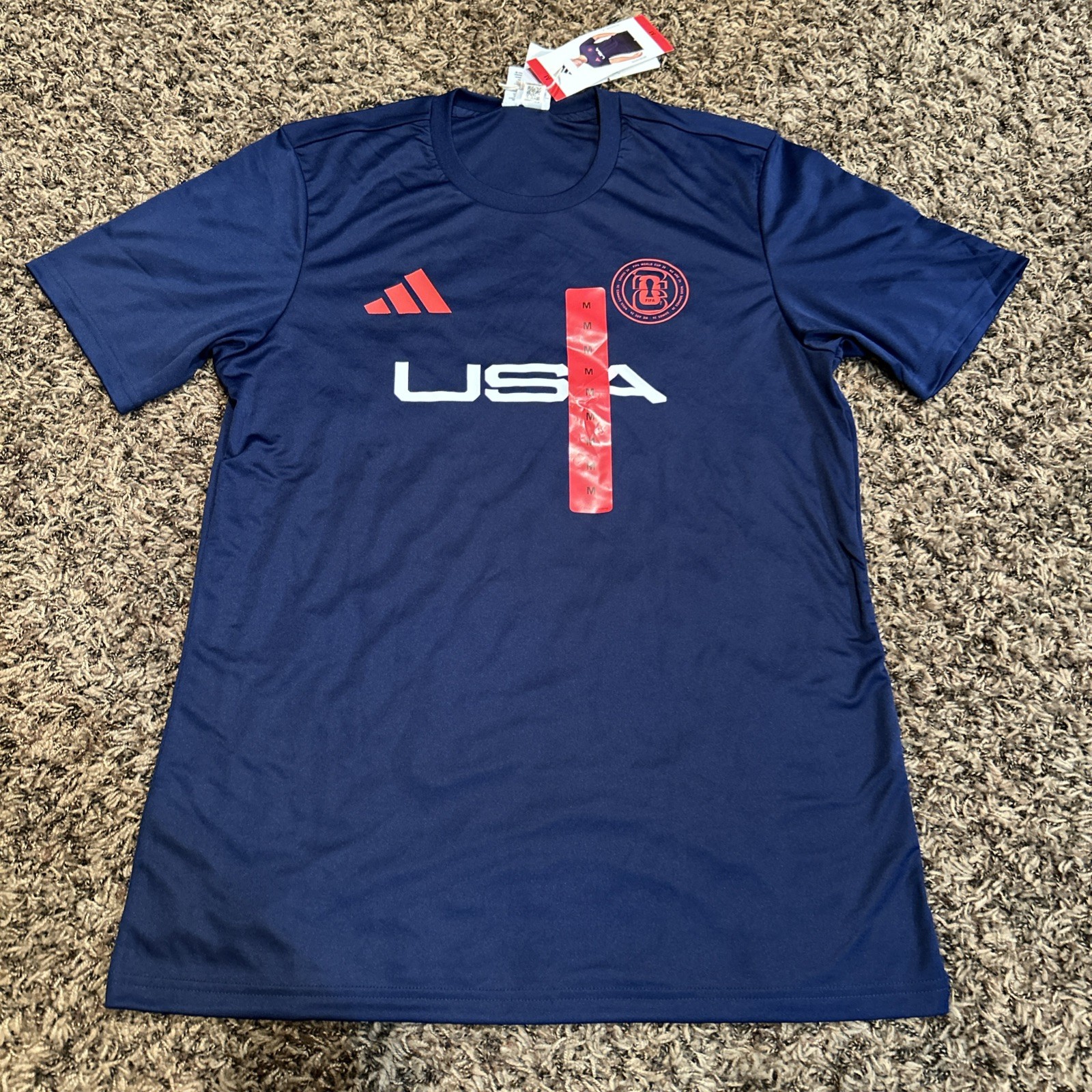 Adidas Men’s FIFA World Cup 2026 Tshirt USA Size M Navy NWT