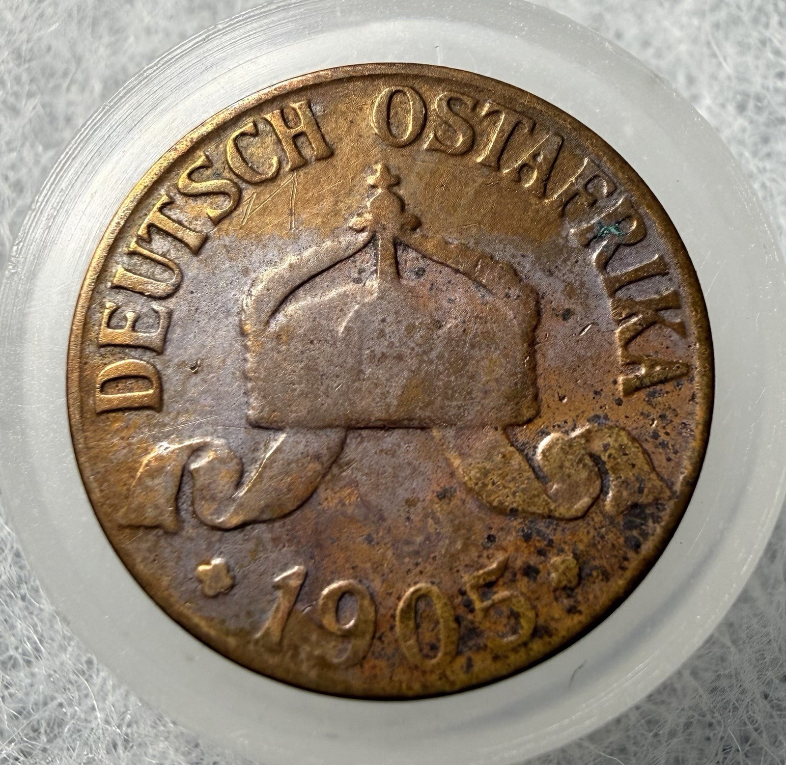 RARE Beautiful 1905J East Africa 1/2 Heller KM 6