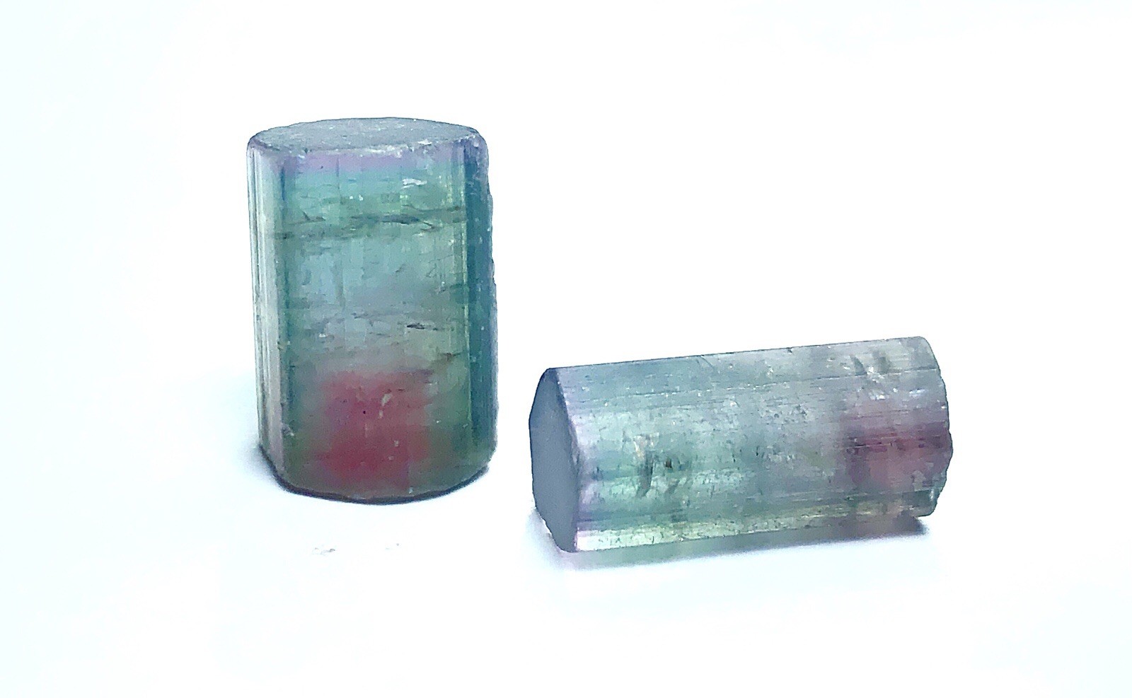 Saturated and beautiful pair bicolor watermilon tourmaline crystal from afg