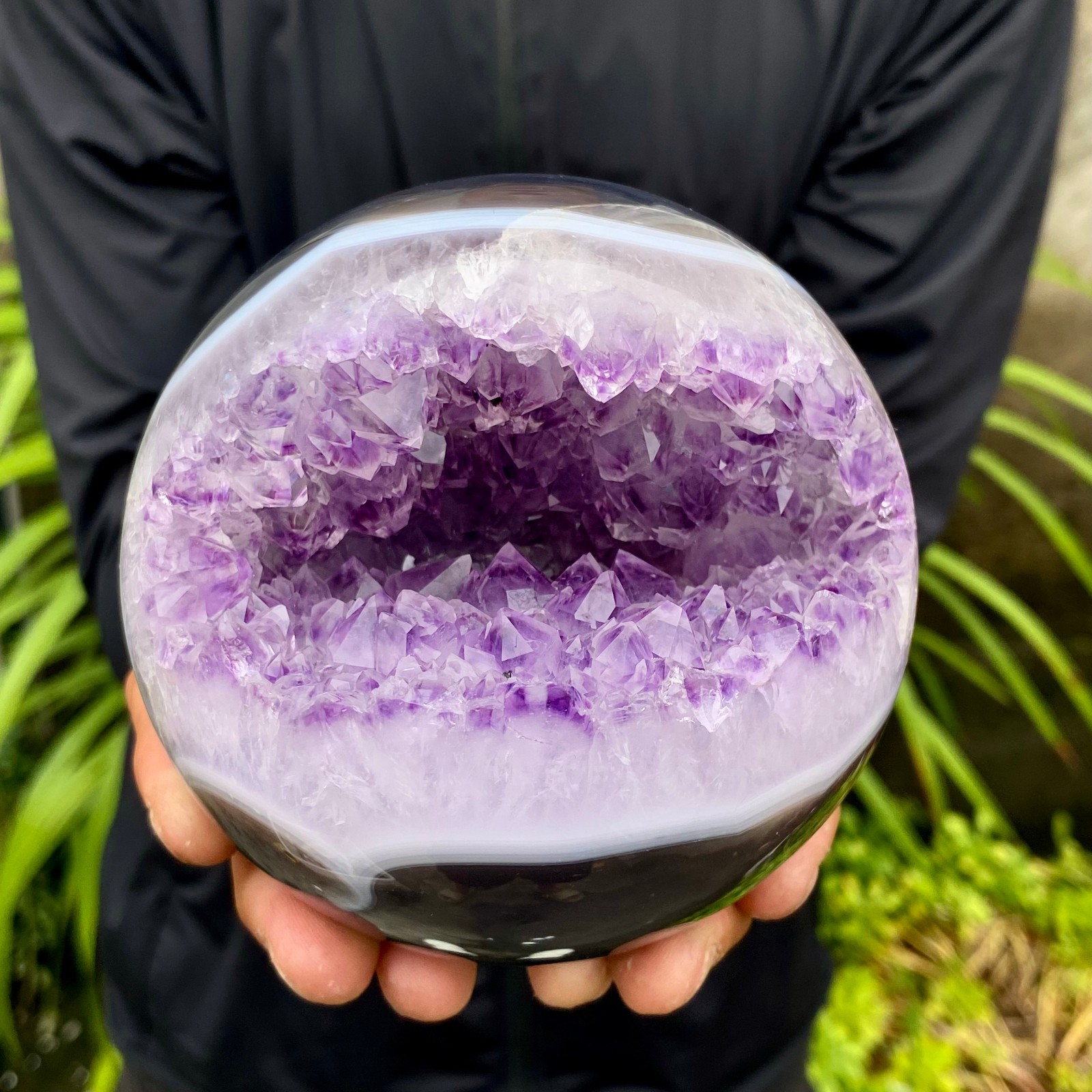 3.3LB Natural Amethyst Agate Opening Smile Quartz Cluster Crystal Specimen Heal