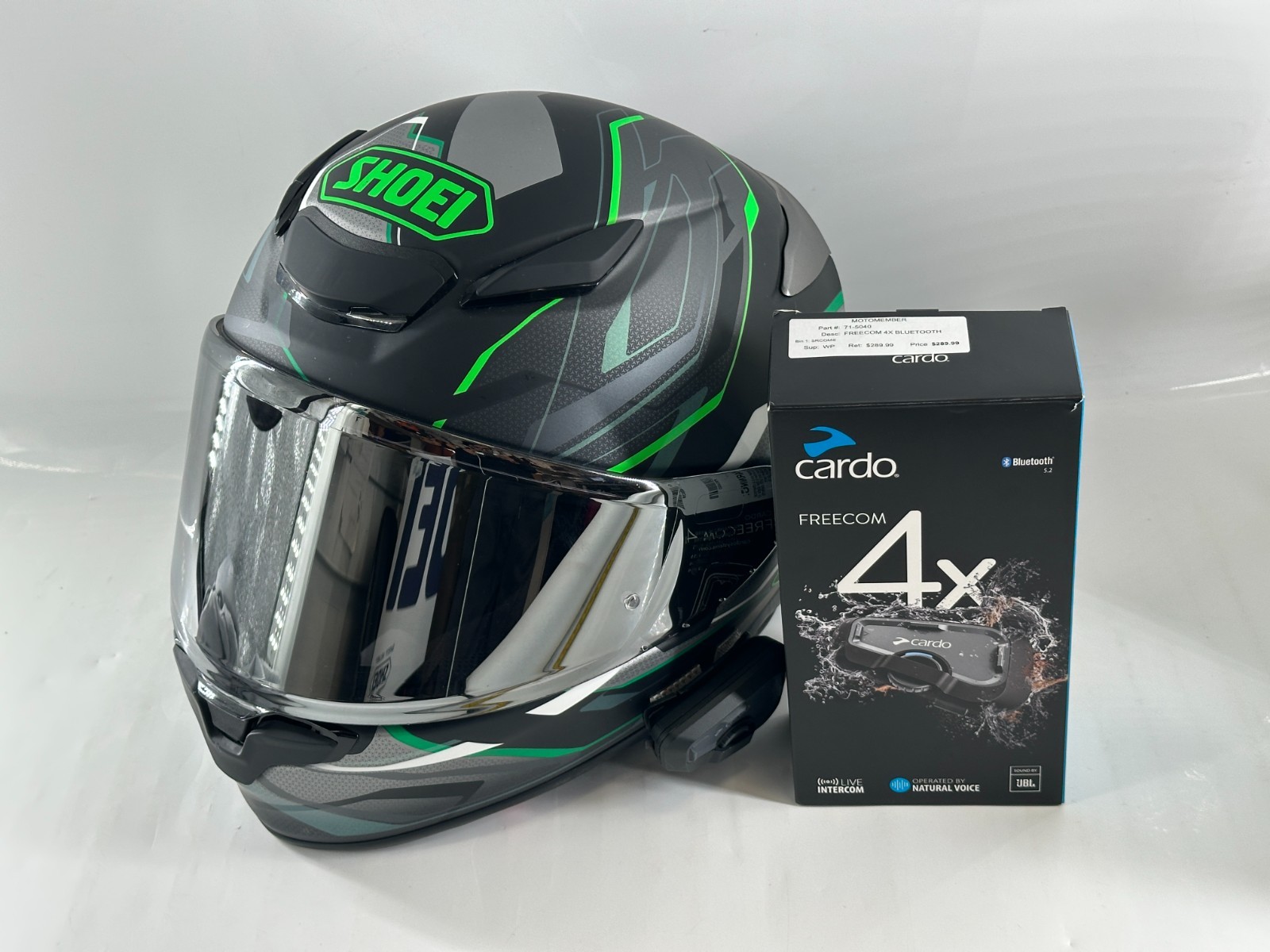 SHOEI RF-1400 Capriccio TC-1 Helmet Black w/ Cardo Freecom 4x