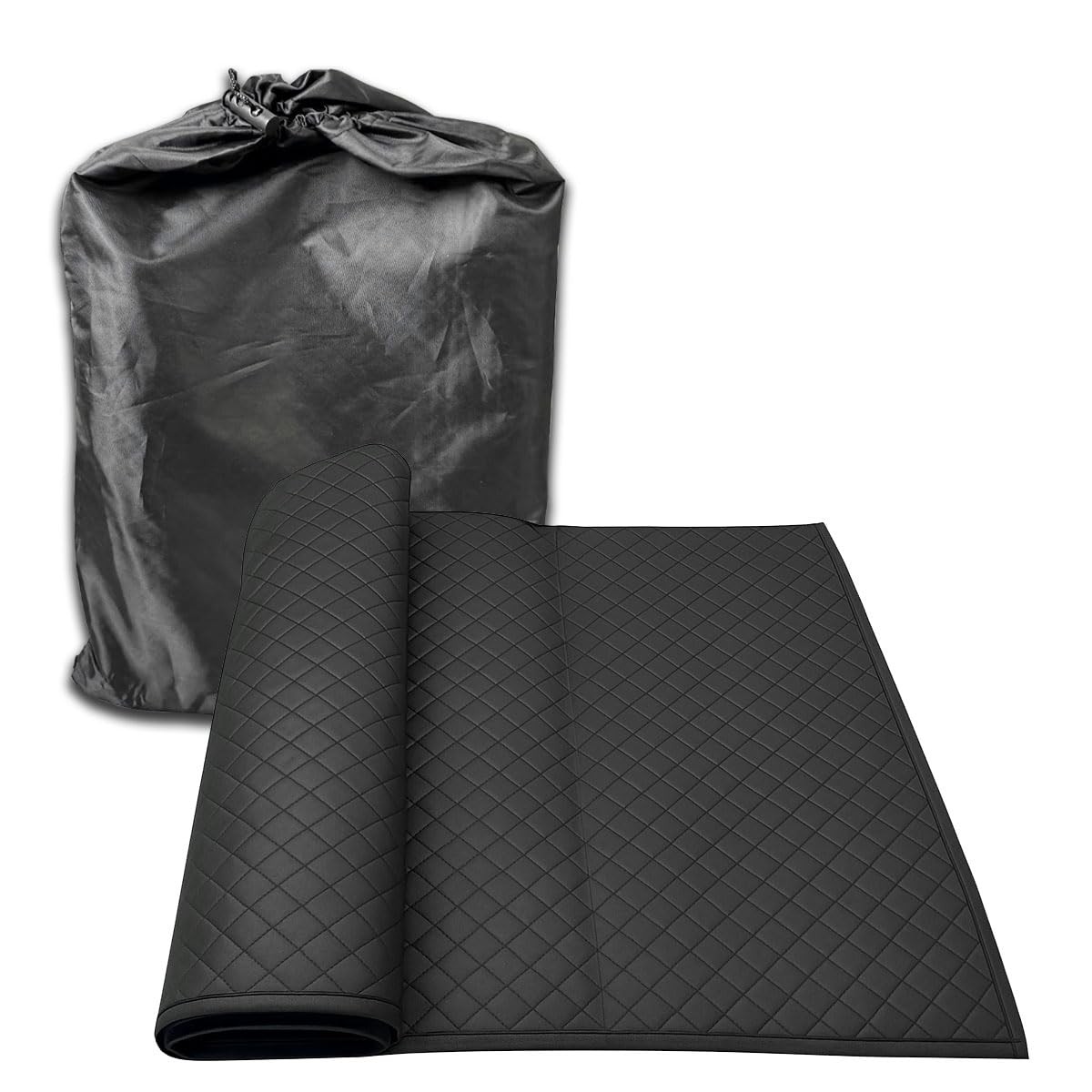 YoRise Foldable Car Repair Pad, Under Rolling Creeper Mat Black, Black