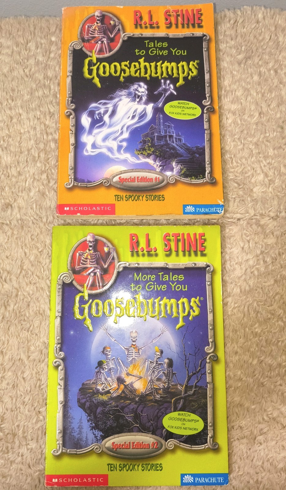 VG+ Vintage/90s Paperback R.L. Books: Tales/MORE Tales To Give You Goosebumps