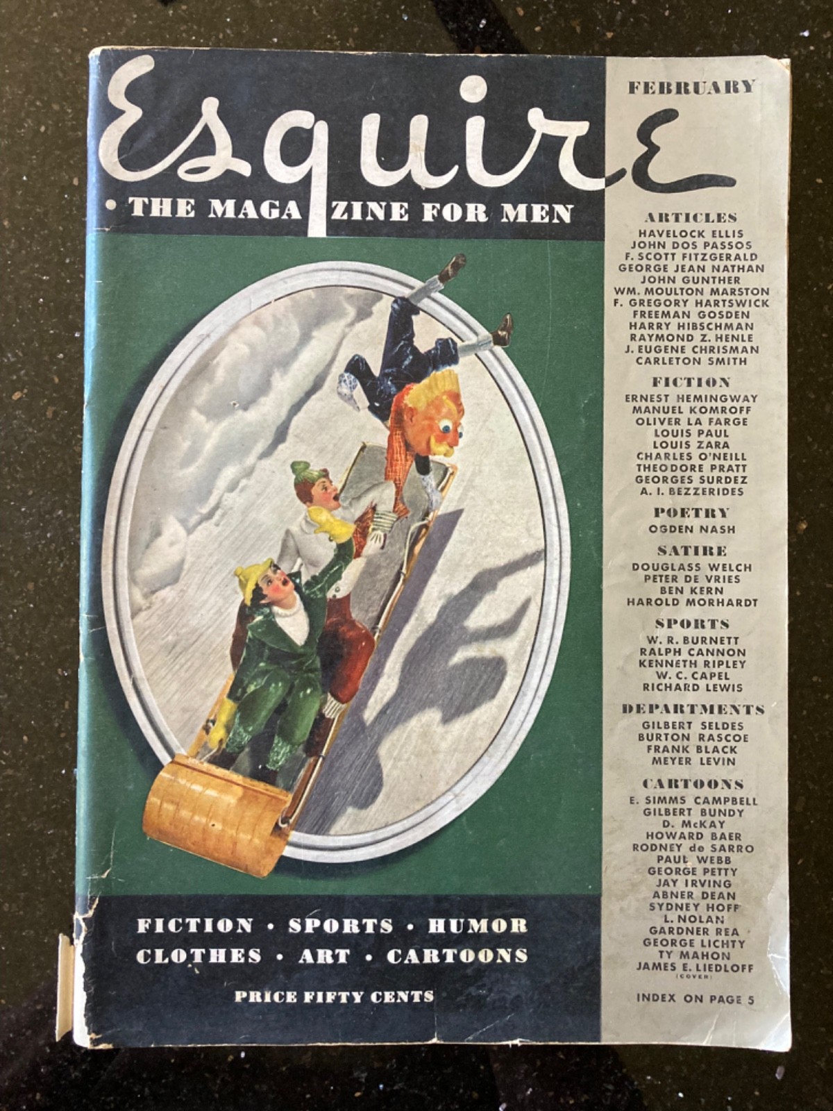 ESQUIRE Magazine FEBRUARY 1936 Hemingway, Fitzgerald, cartoons, art complete ESQUIRE Magazine FEBRUARY 1936 Hemingway, Fitzgerald, cartoons, art complete