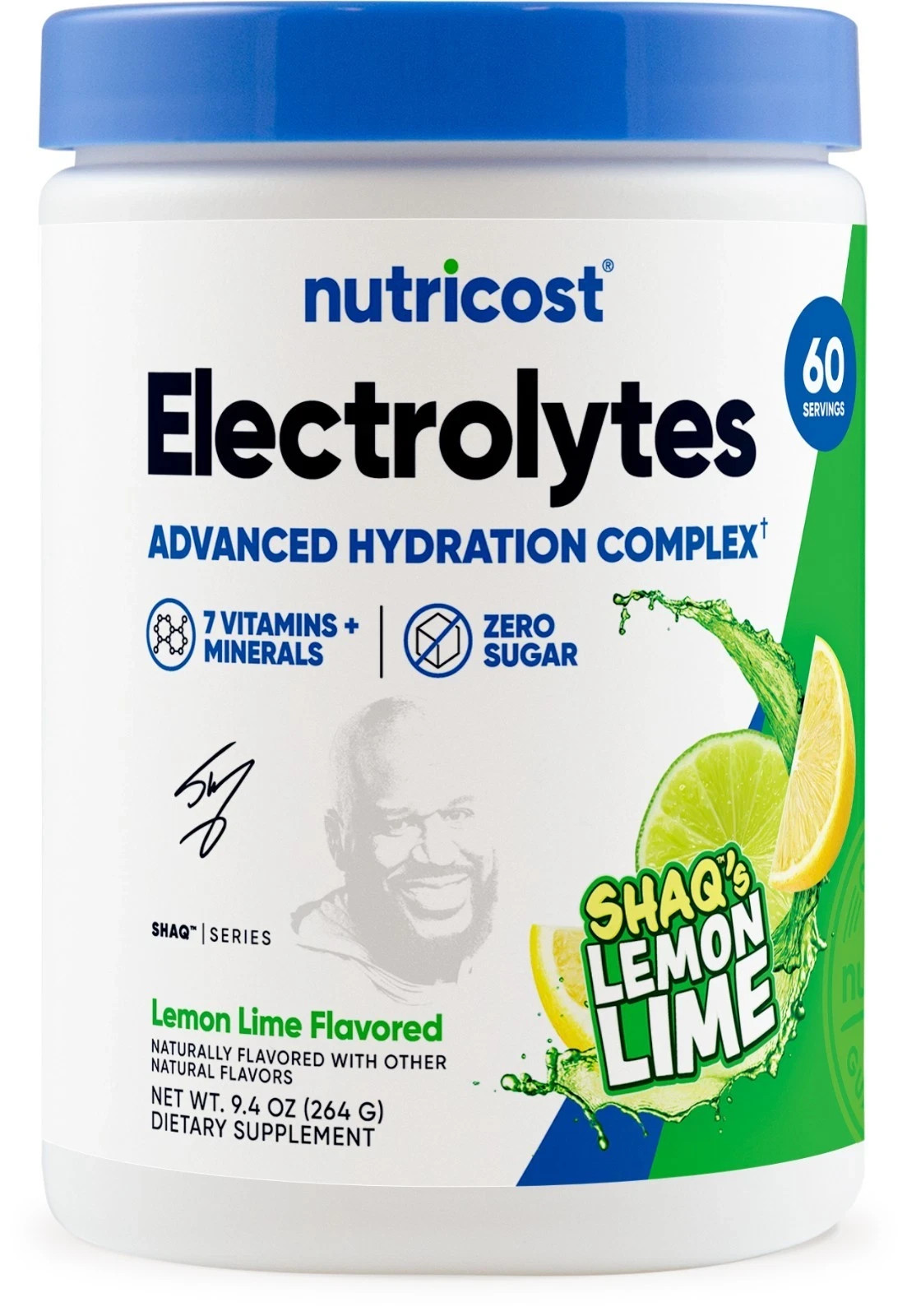Nutricost Electrolytes Complex Powder (Shaq\'s Lemon Lime) 60 Servings
