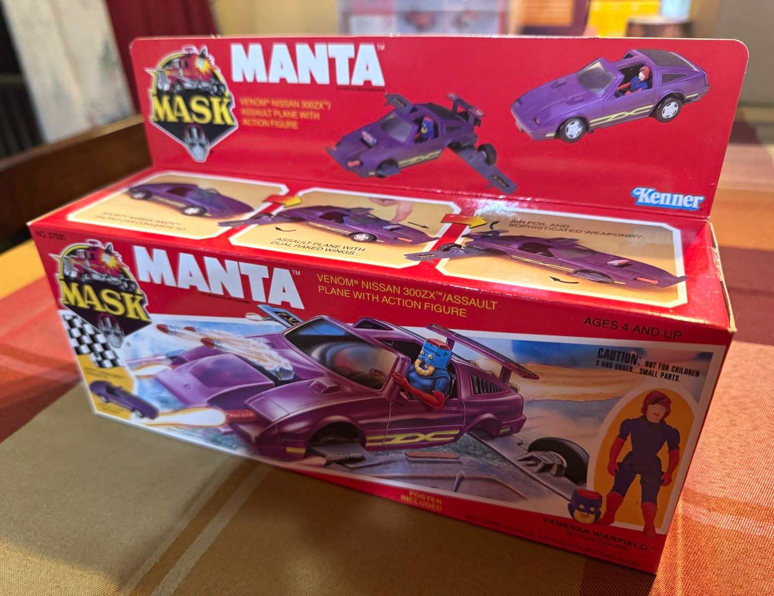 1987 Kenner M.A.S.K. Manta Nissan 300ZX Purple Car w/Vanessa Warfield Sealed
