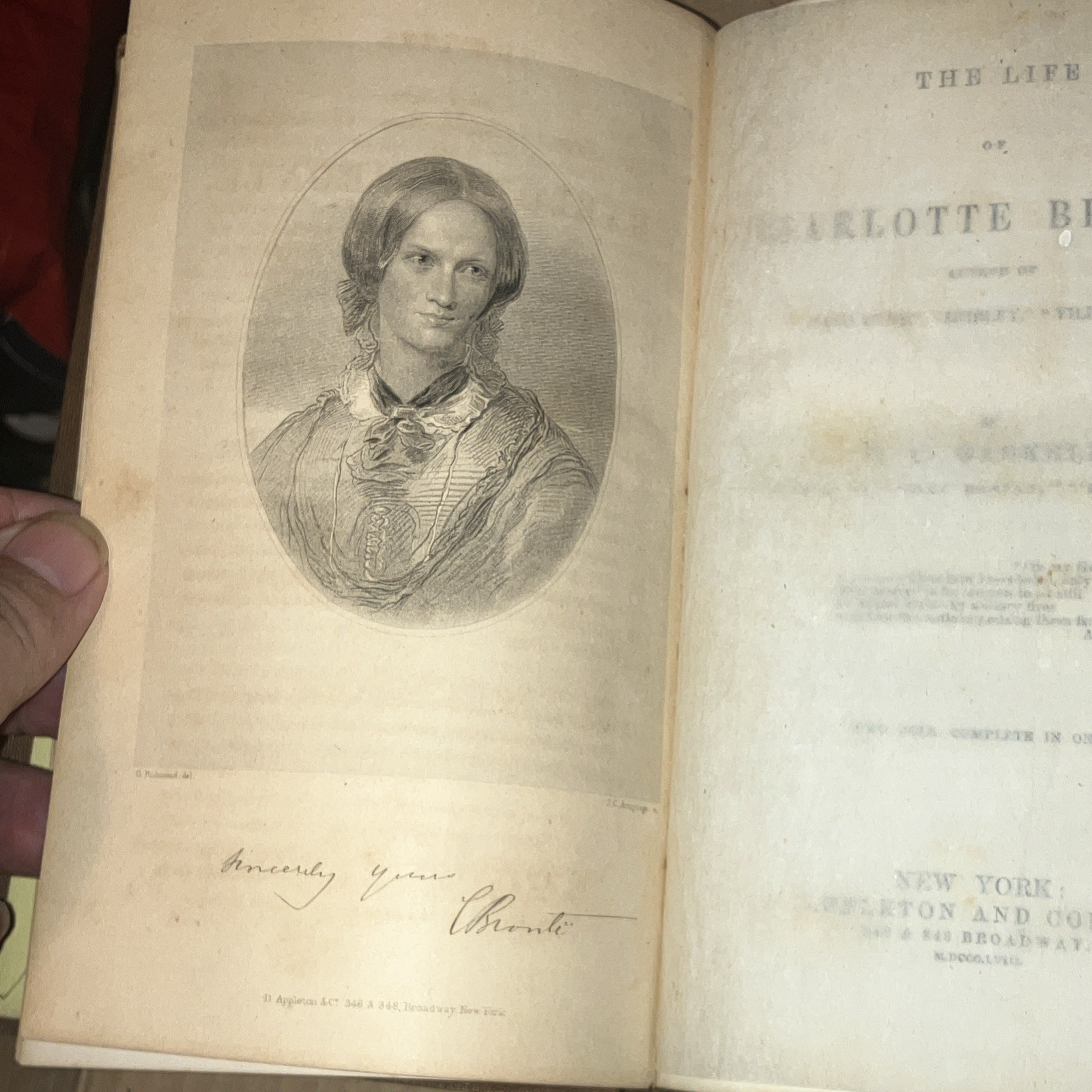 Life of Charlotte Bronte by E. Gaskell. 1857 1st U.S. Ed 2 vols in 1 APPLETON Life of Charlotte Bronte by E. Gaskell. 1857 1st U.S. Ed 2 vols in 1 APPLETON