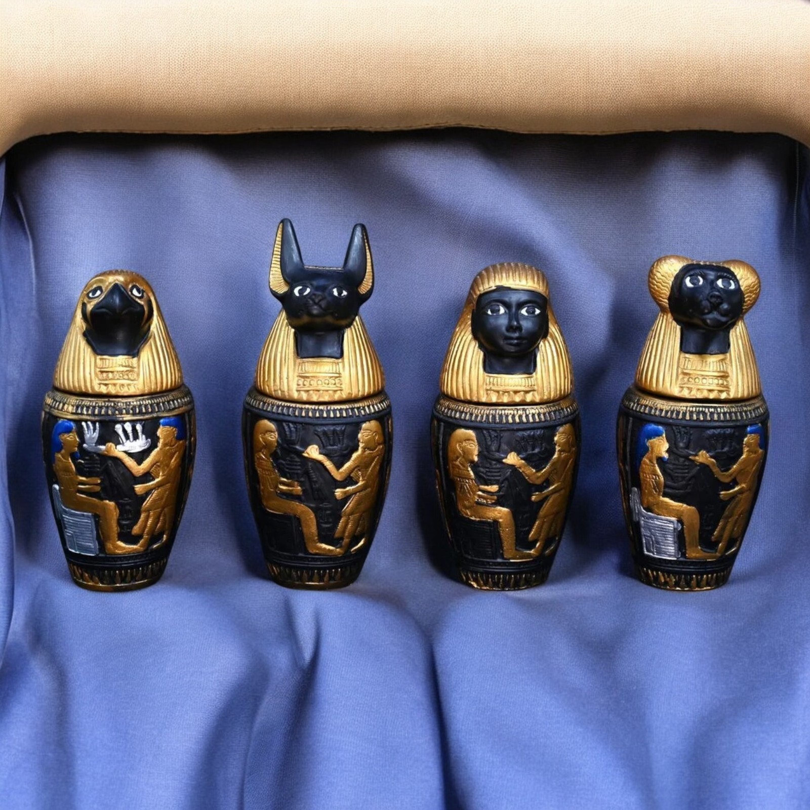 Ancient Egyptian Canopic Priest Statues Antique Rare Antique Pharaonic Unique BC