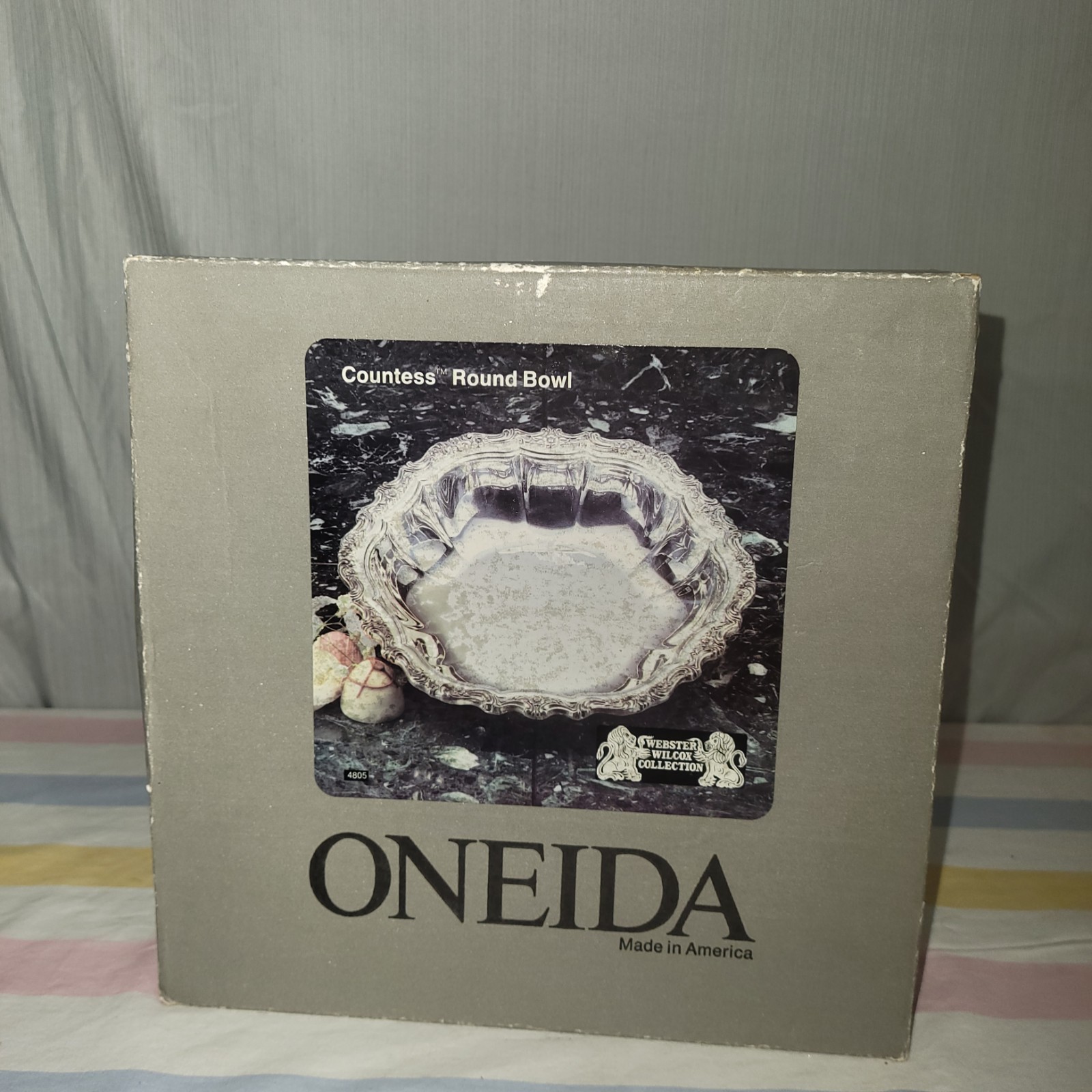 RARE ONEIDA Webster Wilcox COUNTESS Round Bowl #4805 Vintage Silverplate NIB RARE ONEIDA Webster Wilcox COUNTESS Round Bowl #4805 Vintage Silverplate NIB