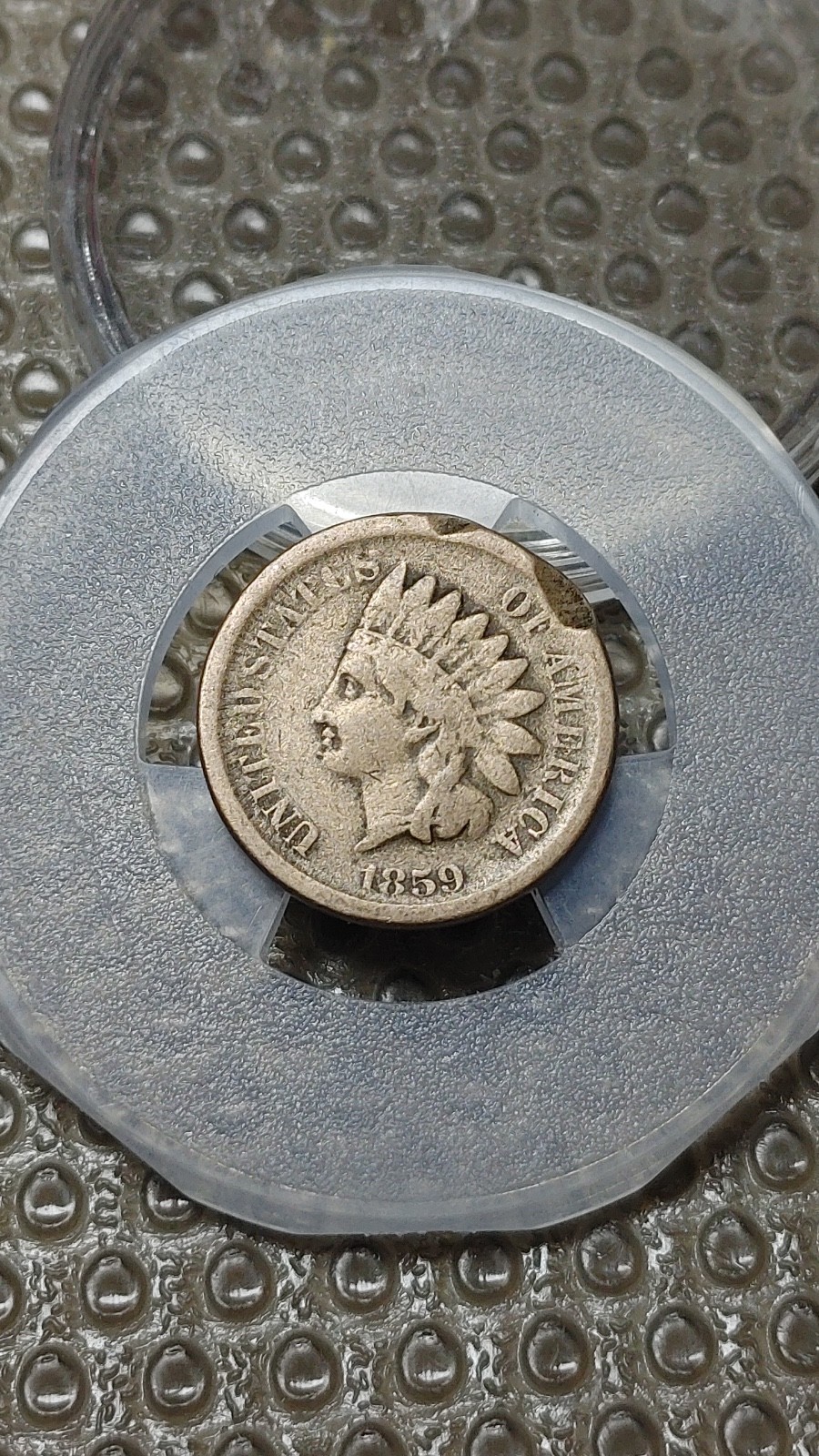1859 Indian Head Cent Penny VG Details Damaged                              D812