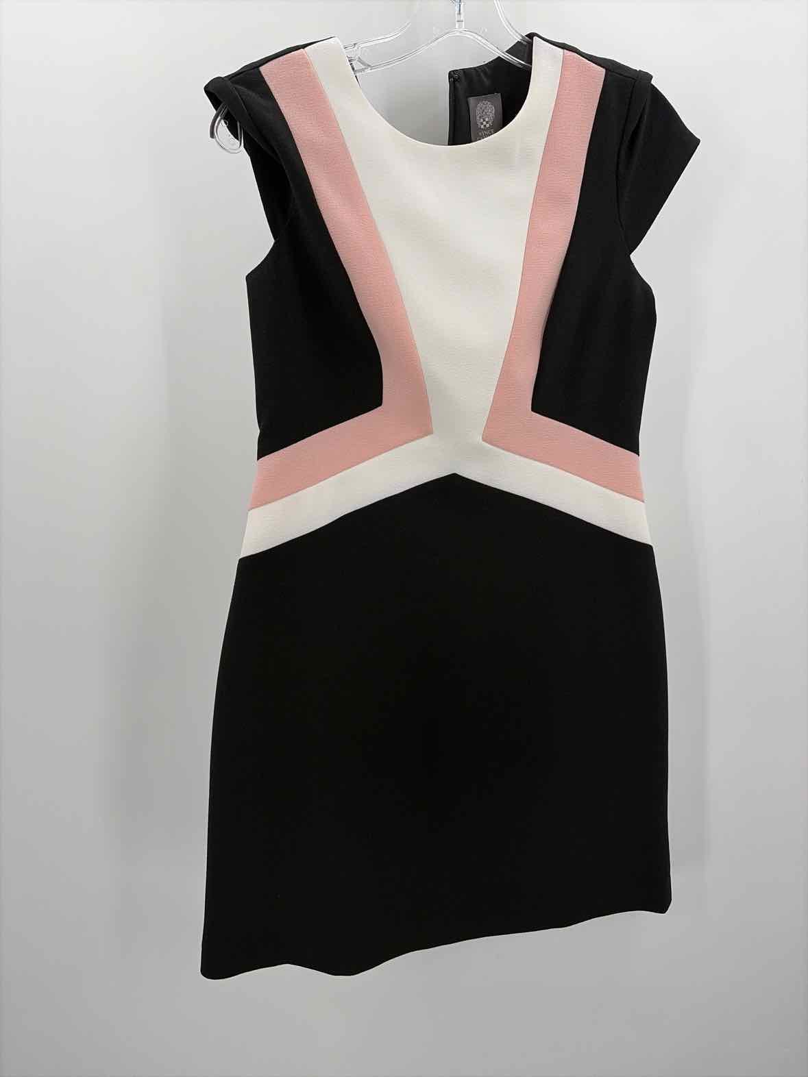 Pre-Owned Vince Camuto Black Size 4 Knee Length Short Sleeve Dress