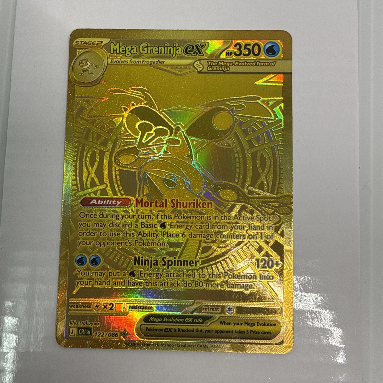 Nintendo Mega Greninja EX 122/086 BREAKpoint Secret Rare Gold Full Art Holo , CR