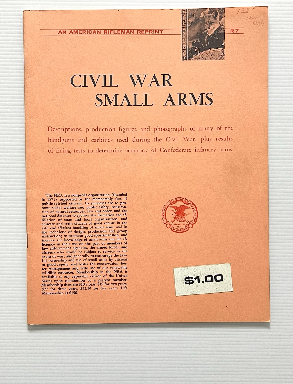Civil War Small Arms by American Rifleman Reprint SC