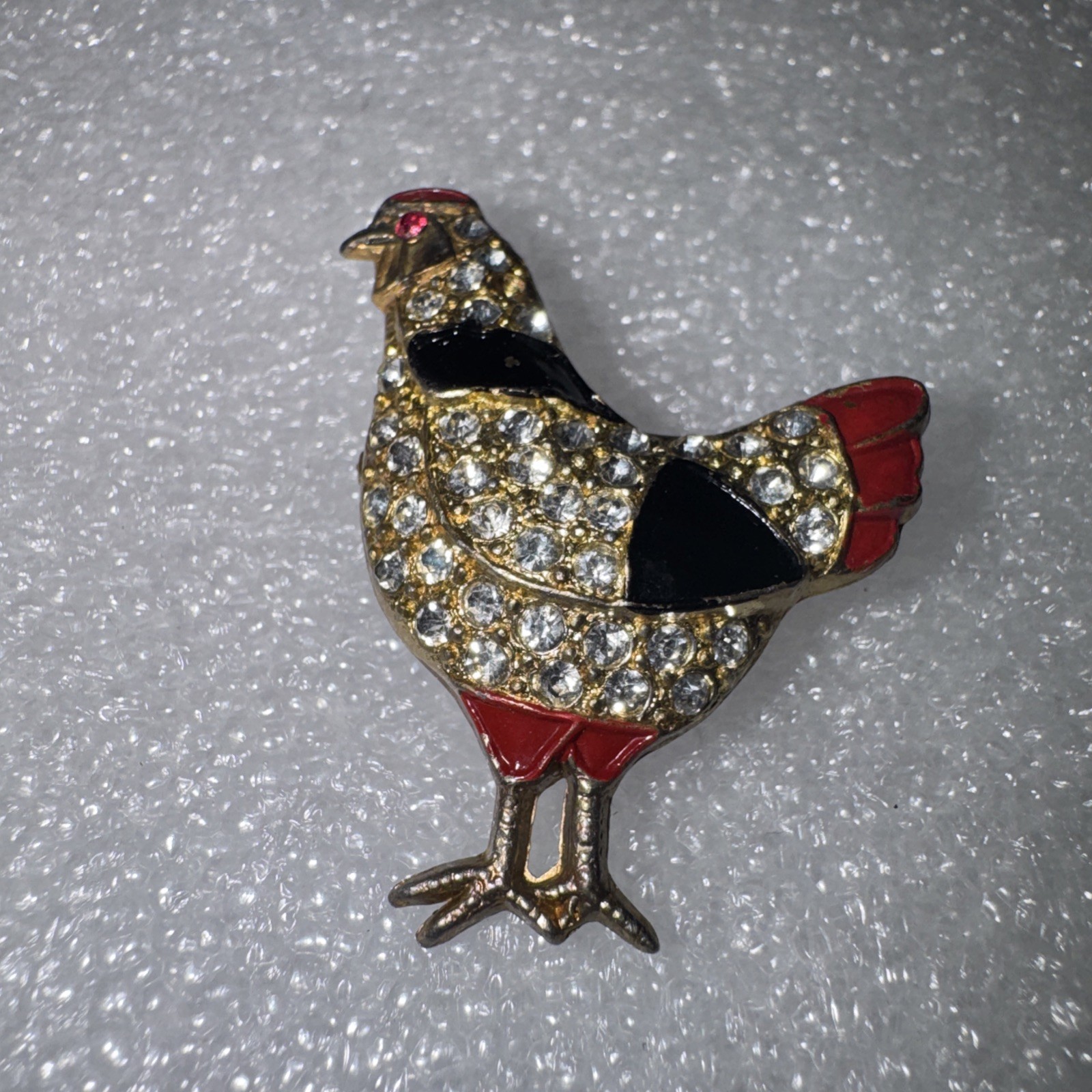 Vintage Marcel Boucher Rhinestone Enameled Rooster Brooch Pin 1930s-1940s Vintage Marcel Boucher Rhinestone Enameled Rooster Brooch Pin 1930s-1940s