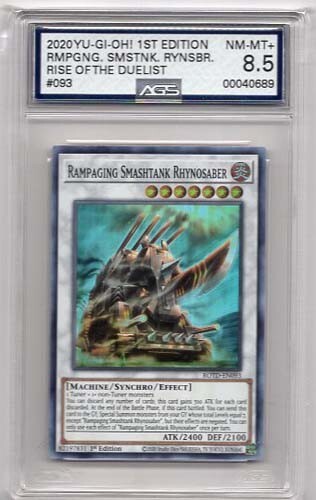 RAMPAGING, SMASHTANK,  RHYNOSABER YUGIOH UNLMT. HOLO ROTD-EN093 NM-MT+ 8.5 2020