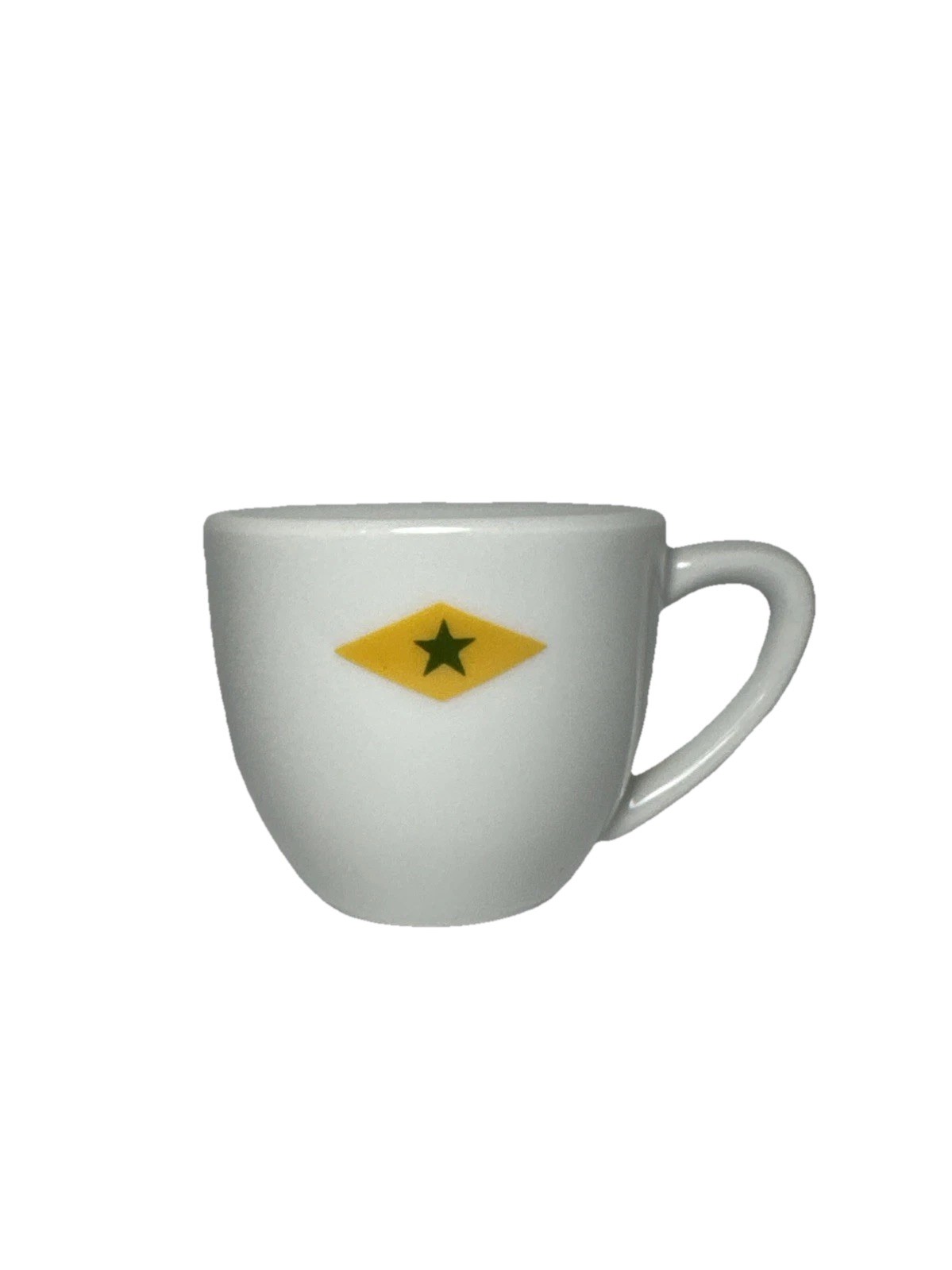Vintage Maruri China Japan White Coffee Cup Mug Yellow Diamond Green Star Flag