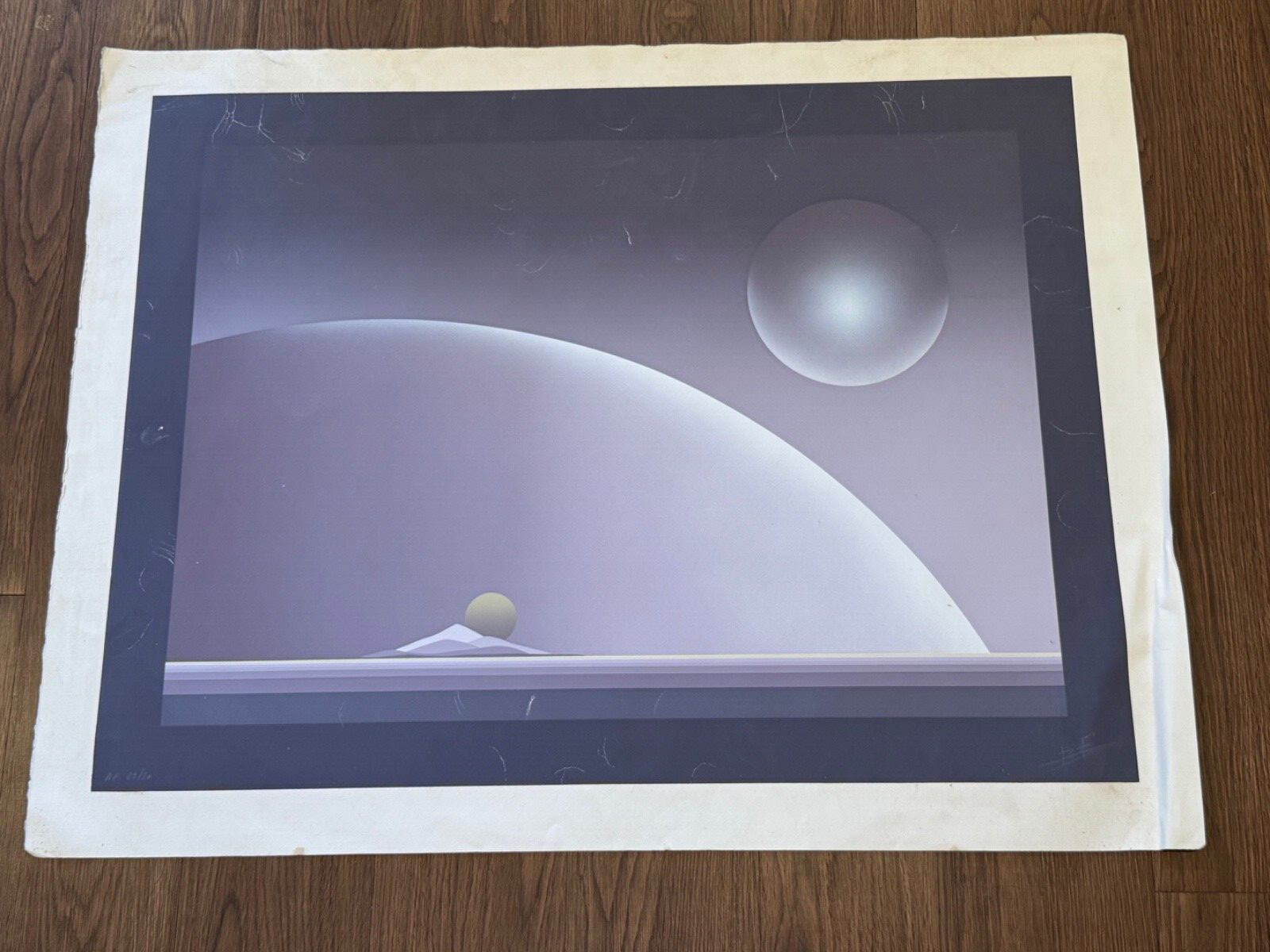Patrice Breteau Signed Op Art Lithograph Print w/ Space Like Scene LE AP 29/30