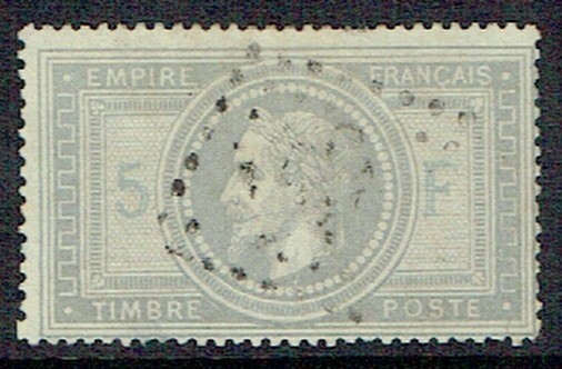 FRANCE 1869 5f lilac-grey on greyish fine used - 37232