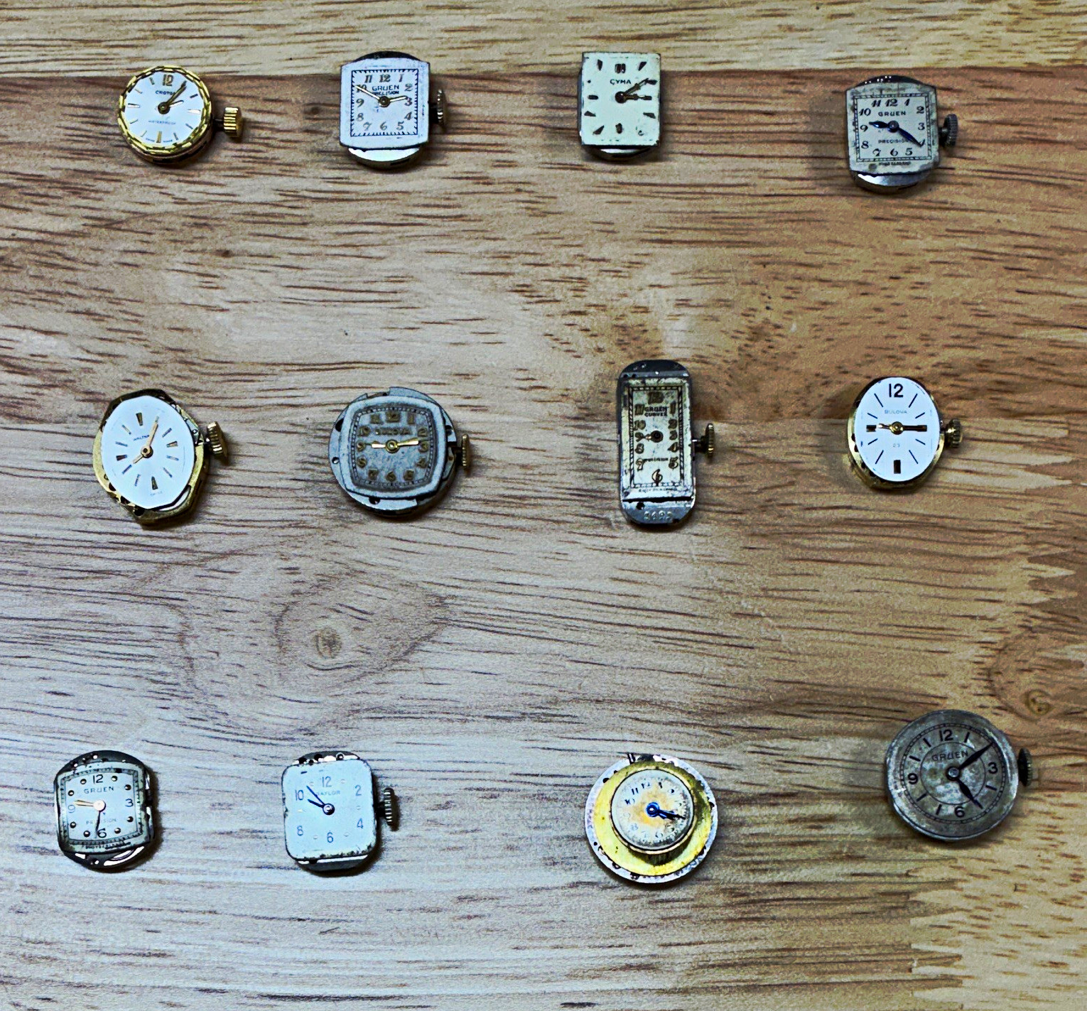 Vintage Ladies movements Lot#1 - Bulova Gruen+Curbex Croton Cyma Baylor Waltham