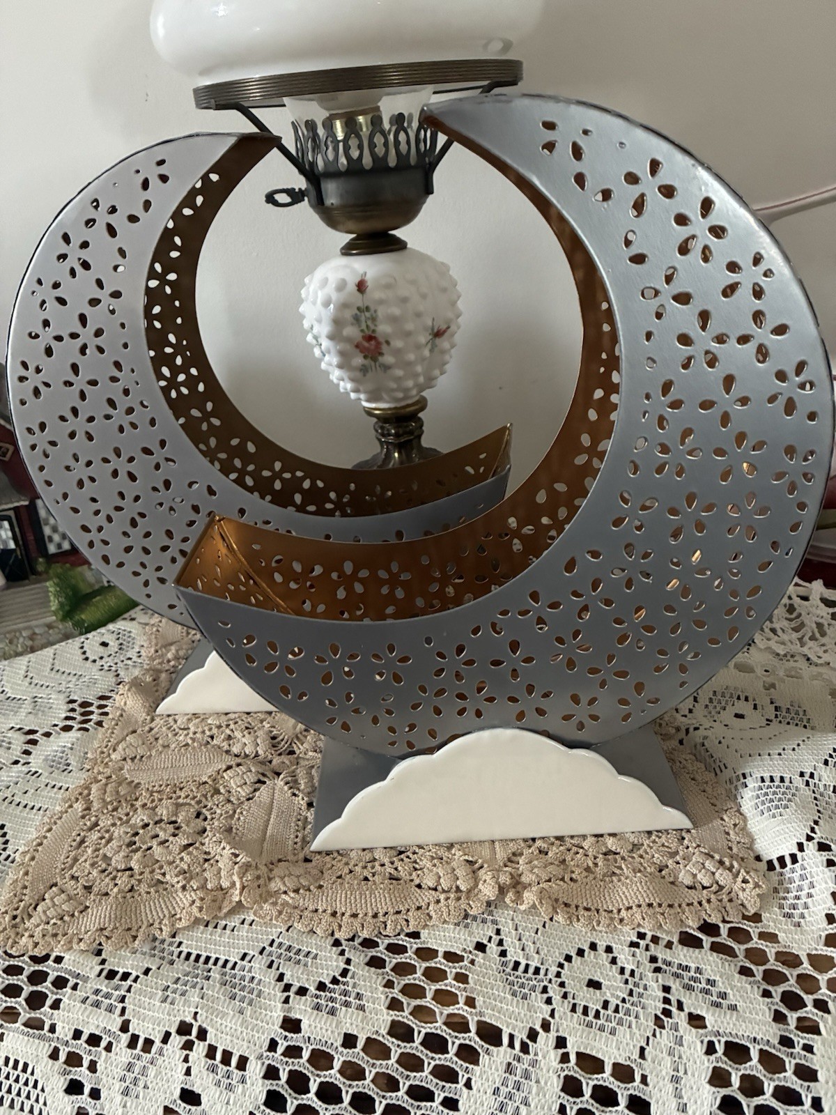 VTG Moon Cloud Candle Tea Light Holder Pair Whimsy-core Celestial