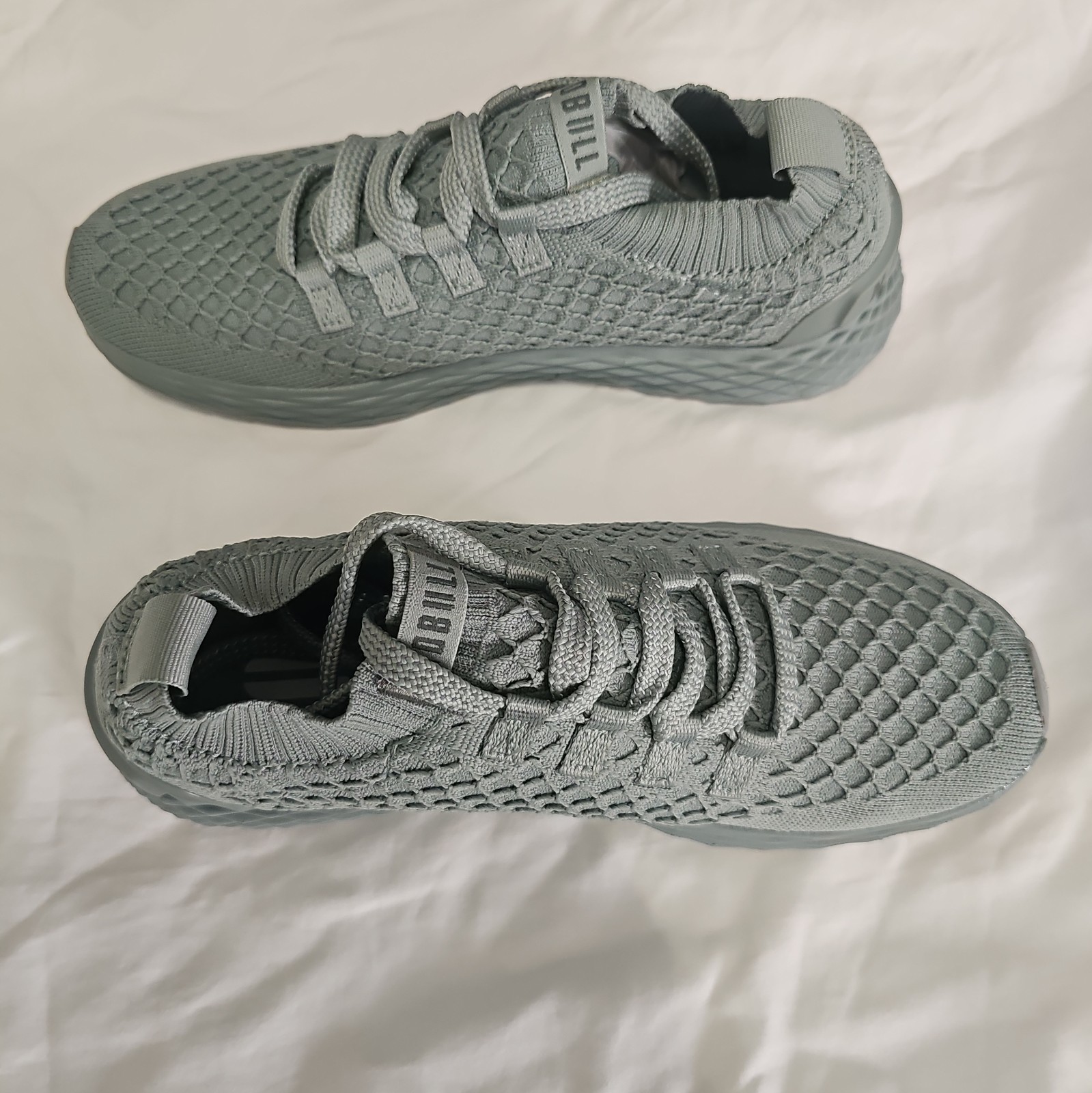 NoBull Green fog Knit Fabric Lace-Up Low Top Athletic Sneakers M-Size7/W-Size8.5