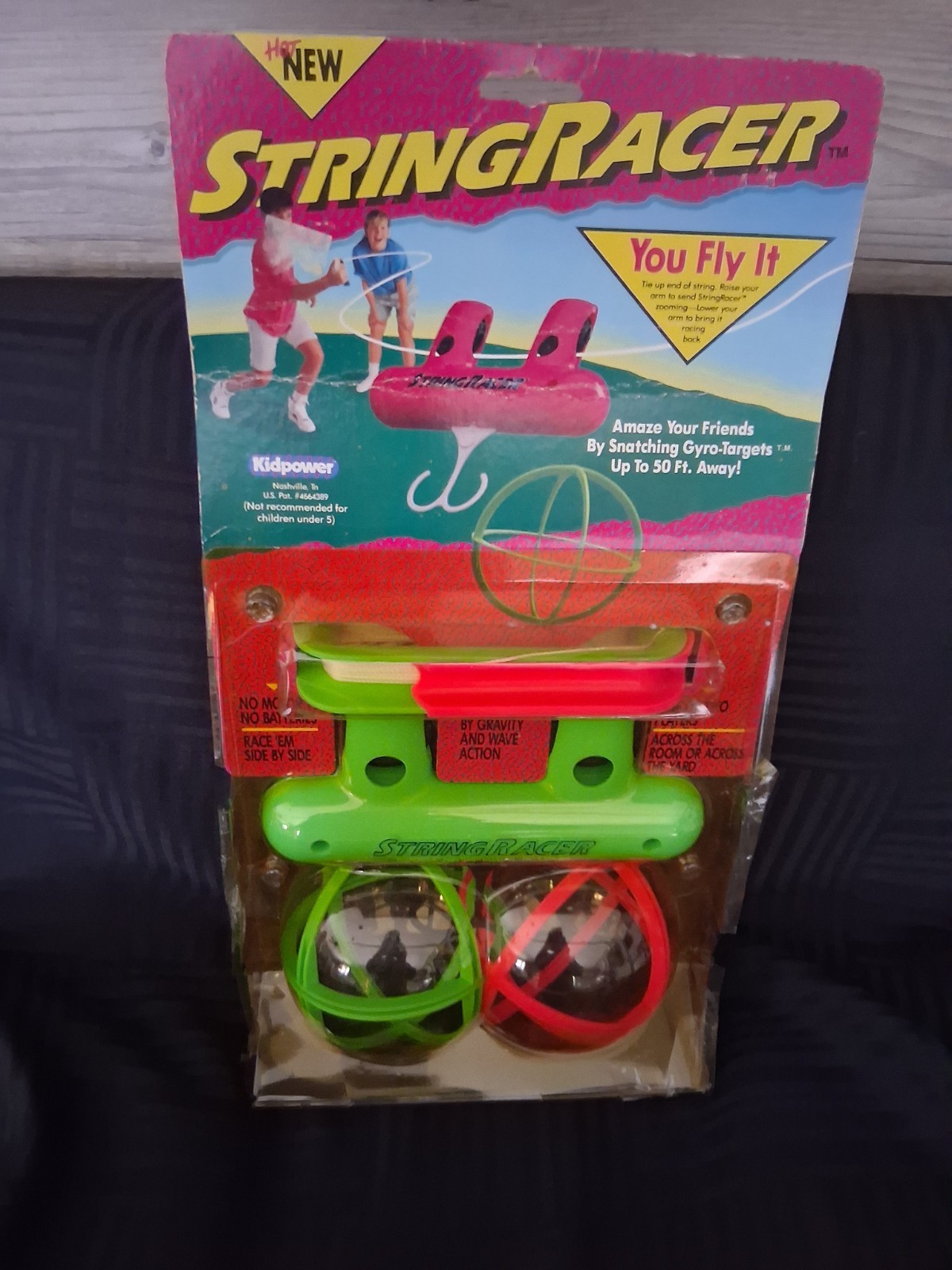 VTG 1980s/90s Kidpower StringRacer String Racer Flying Zip Toy Green Pink VTG 1980s/90s Kidpower StringRacer String Racer Flying Zip Toy Green Pink