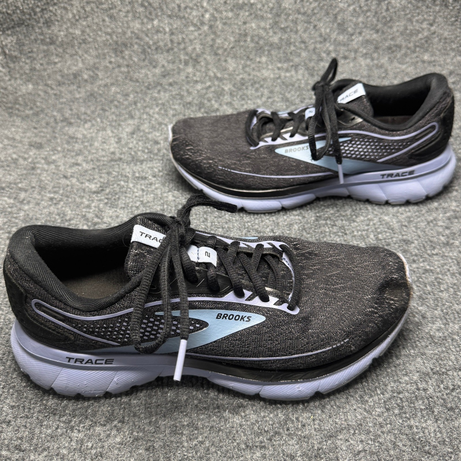 Brooks Trace 2 Mens 9 Black Blue Running Shoes Athletic Sneakers 1203751B049