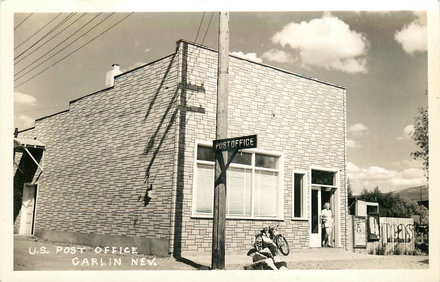 RPPC Carlin Nevada US Post Office 1940s Vintage Real Photo Postcard