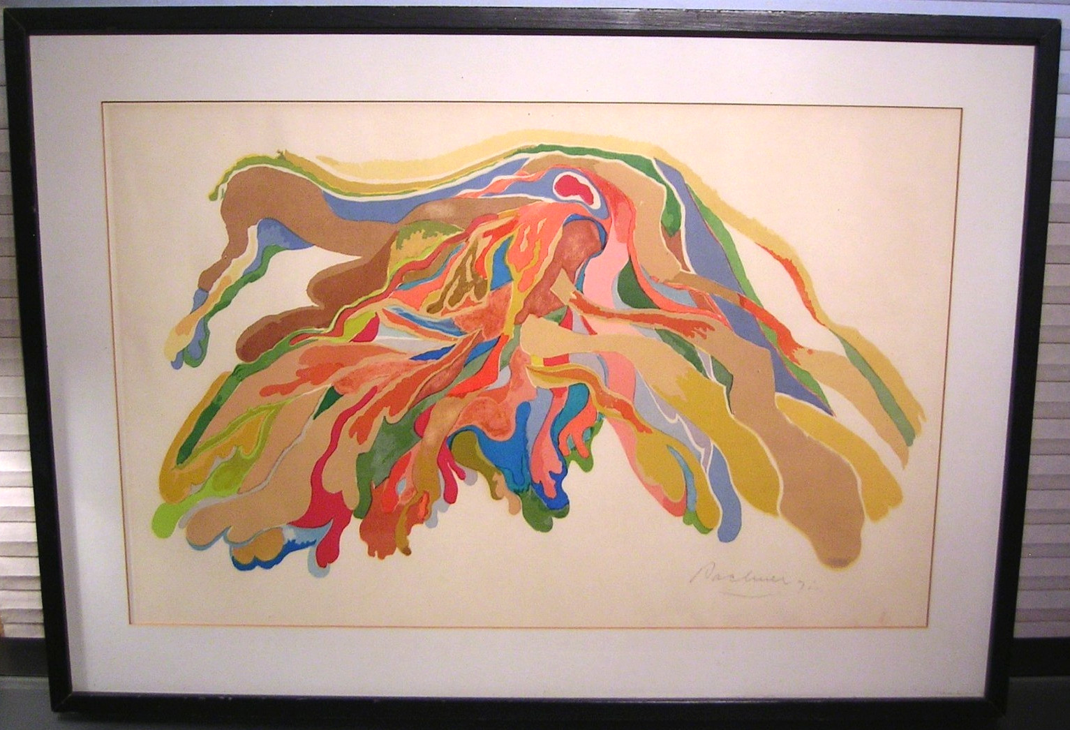Vtg Abstract Expressionist Lithograph William Pachner Pencil Signed 1971