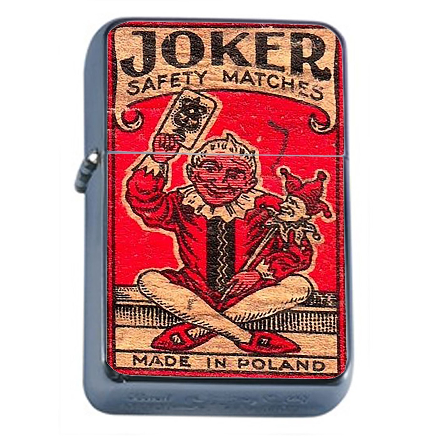 Vintage Poland Match Ad Jester Cigarette Oil Lighter