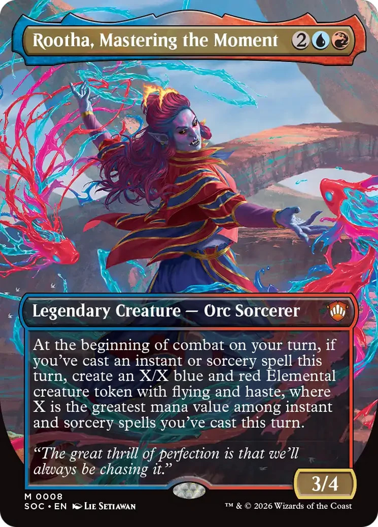 Rootha, Mastering the Moment (Borderless) [Secrets of Strixhaven Commander] Foil