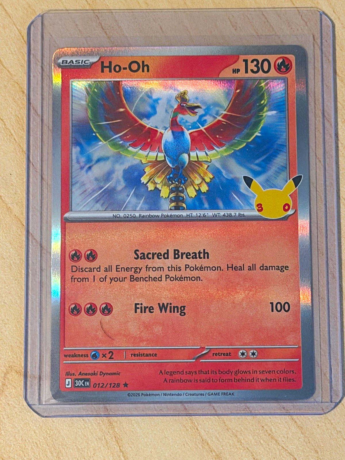 🔥 HO-OH 012/128 30th Anniversary Celebrations holo 🔥 HO-OH 012/128 30th Anniversary Celebrations holo