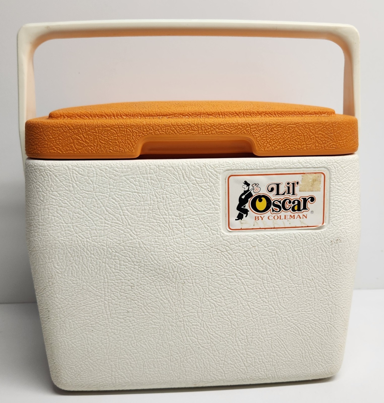 Vintage Lil Oscar by Coleman Cooler Orange Lid Cream Portable Model 5272 USA 80s Vintage Lil Oscar by Coleman Cooler Orange Lid Cream Portable Model 5272 USA 80s