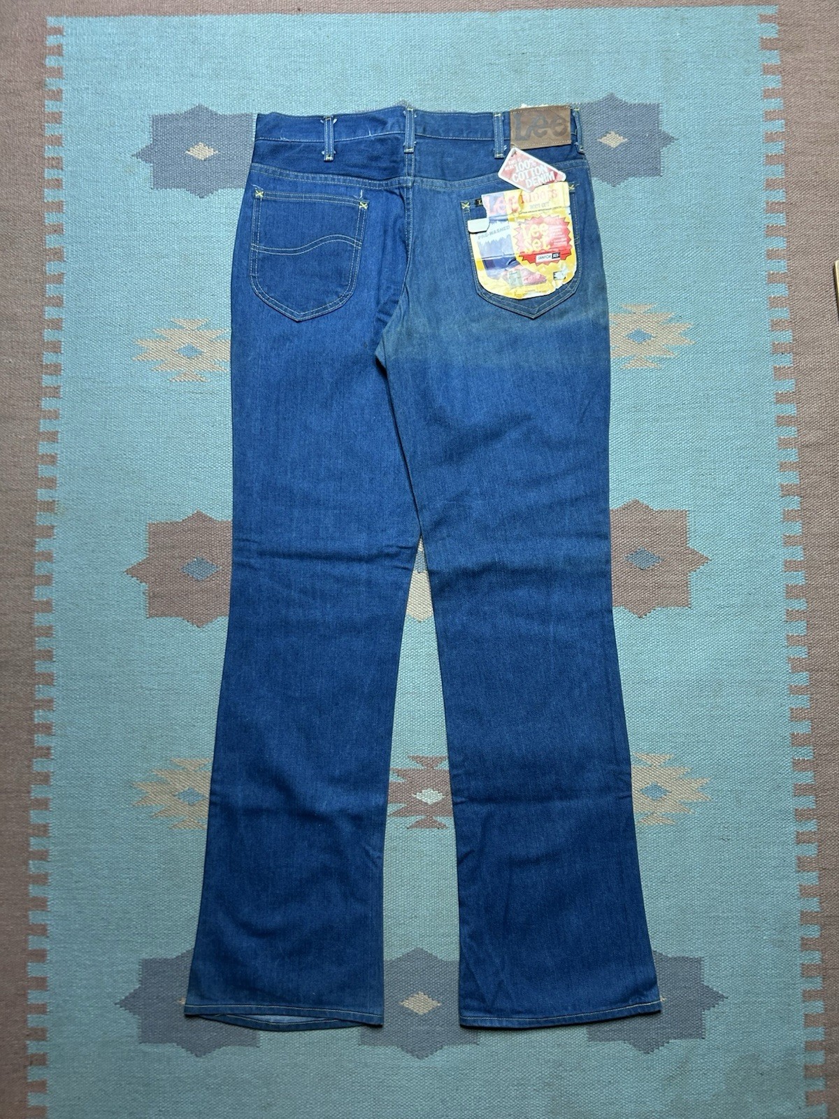 NEW Vintage 70s Lee Riders boot cut flare jeans NWT DEADSTOCK raw denim 34x35 NEW Vintage 70s Lee Riders boot cut flare jeans NWT DEADSTOCK raw denim 34x35