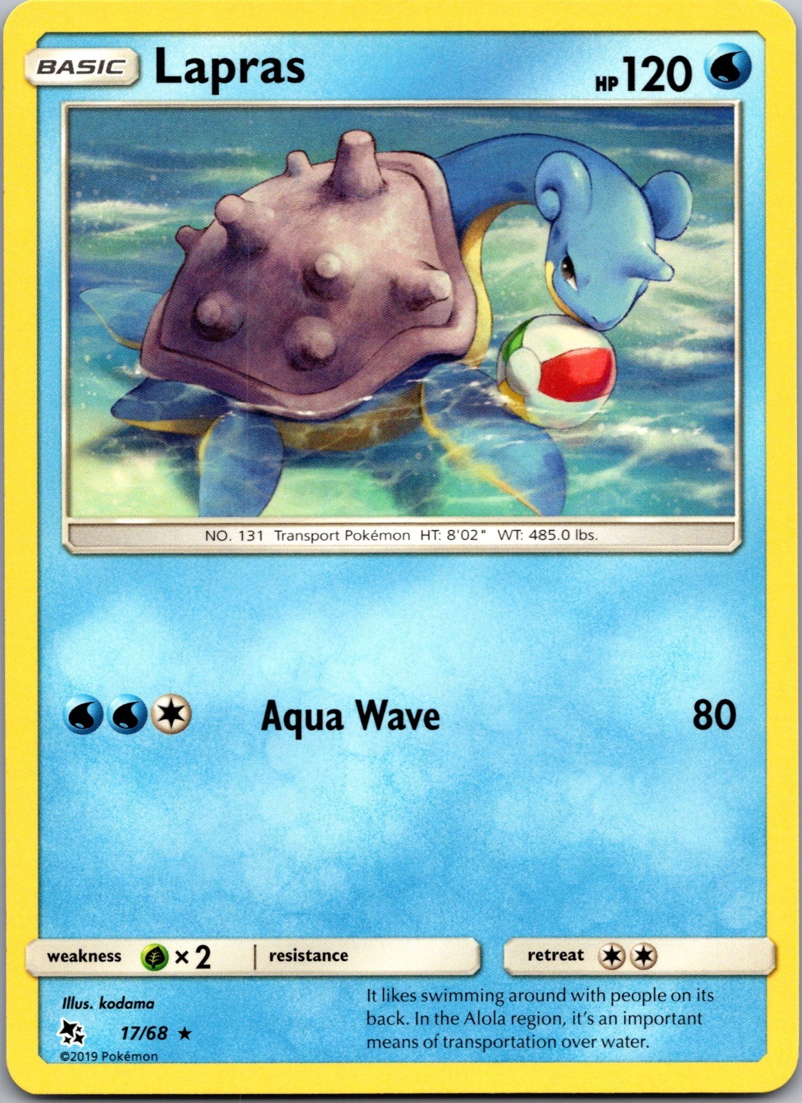Lapras Rare Hidden Fates 17/68 NM Lapras Rare Hidden Fates 17/68 NM