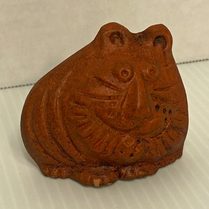 Vintage Mid-Century Solid Terracotta Lion Figurine