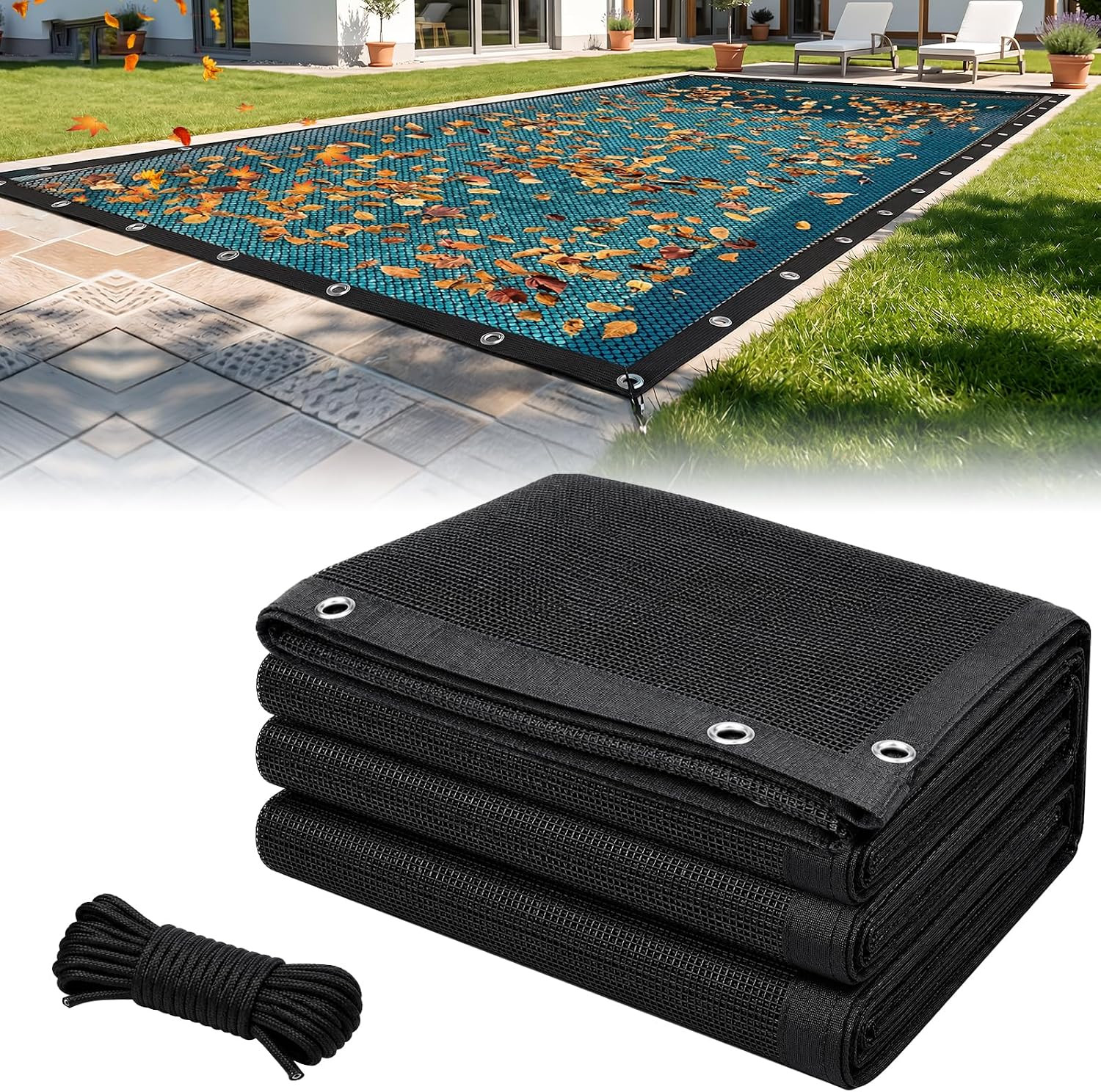 40X20Ft Pool Leaf Net Cover for Inground/Above Ground Pool, Mesh Pool Cover 40X20Ft Pool Leaf Net Cover for Inground/Above Ground Pool, Mesh Pool Cover