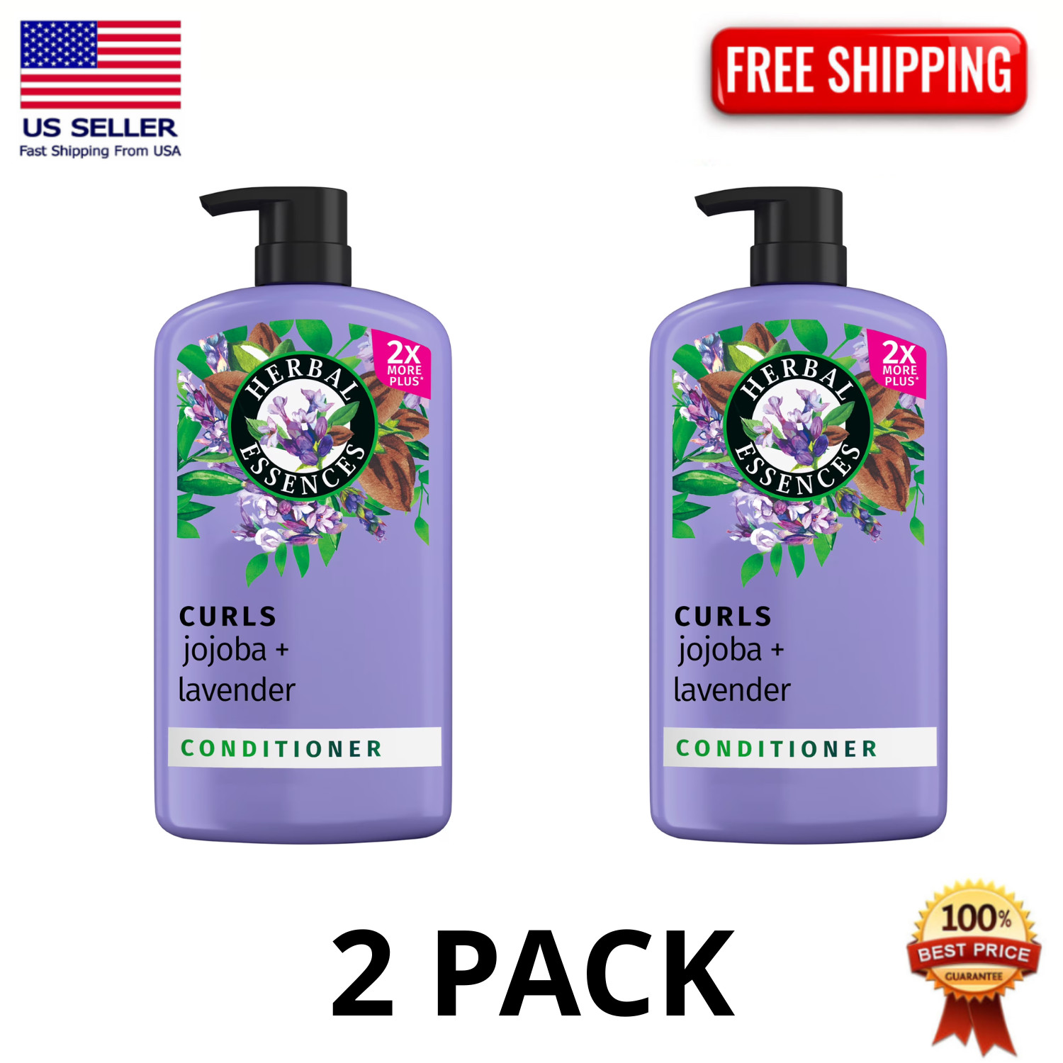 Herbal Essences Conditioner Jojoba Oil and Lavender Curls, 33.8 fl oz, 2 Pack Herbal Essences Conditioner Jojoba Oil and Lavender Curls, 33.8 fl oz, 2 Pack