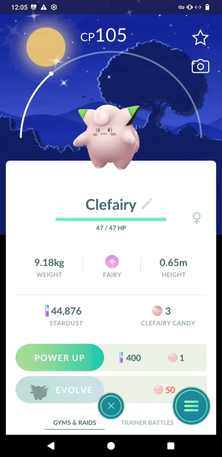 Share Pokémon Shiny Clefairy The Moonlight Moon Background - GO Read description